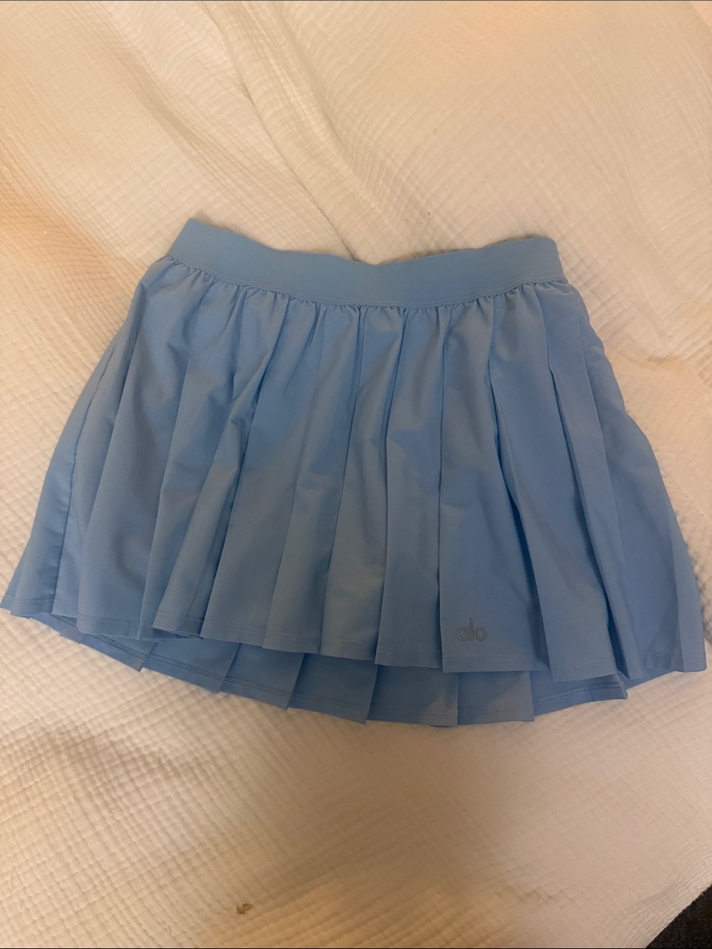 ALO Yoga Pale Blue Pleated Mini Skirt